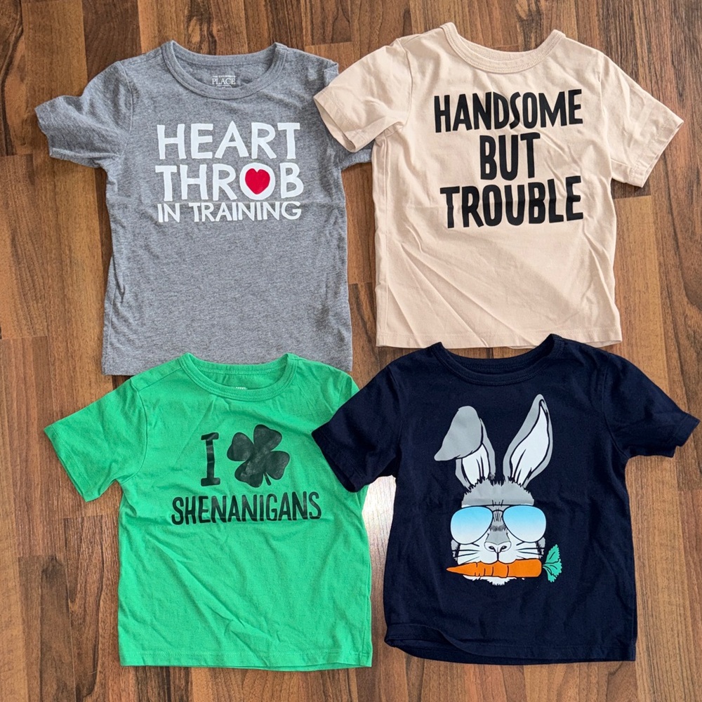 The Children's Place Graphic Tees - Gray, Tan, Green, Navy